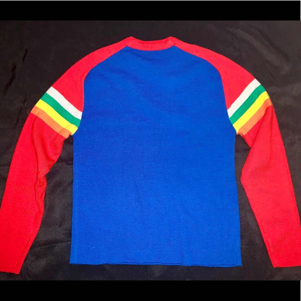 Vintage 1970’s Rainbow Sleeve Knit Sweater - Picture 2 of 3